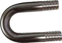 U Bend 180 3/8 x 3/8 Barbed Stainless Steel