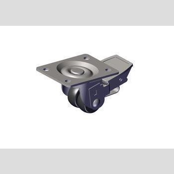 CASTOR 1 1/2" DUAL WHEEL RC-1 W/PLATE, W/BRAKE