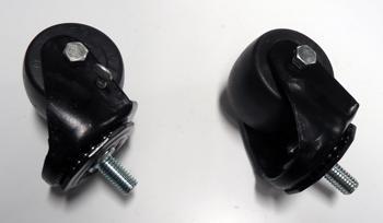 CASTOR 2-1/2" SET/6 1/2" STEM BLACK 3)LOCKING/3)NON-LOCKING