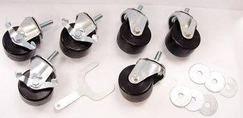 CASTOR 3" 1/2-13 X 1-1/2 STEM 1 3/4 WIDE SET/6 WITH WRENCH