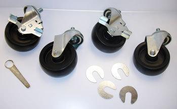 CASTOR 4" SET/4 1/2" X 13 X 1" STEM