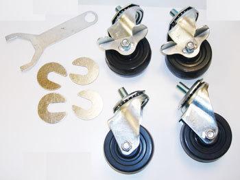 CASTOR 3" SET/4 1/2" STEM SILVER 2)830287/2)830286