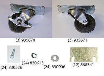 CASTOR KIT 3" W/BOLTS SET/6 TD-80/95