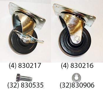 CASTOR KIT 4" PLATFORM SET/8 32 830535 SCREW/830906 WASHER