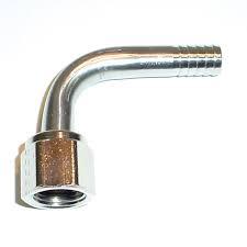 Elbow 90 1/4" Flair Nut x 1/4" Stainless Steel Barbed