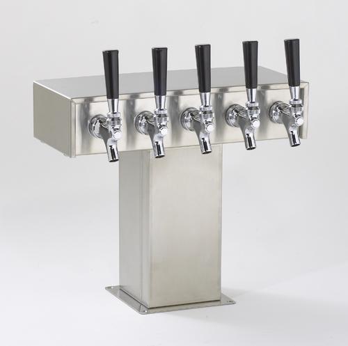 Perlick 5 Faucet Glycol T-Tower Stainless Steel W/630 Faucets