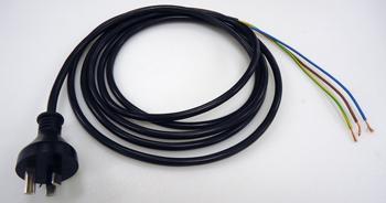 POWER CORD, 126" AUSTRALIAN 17/3 (3G1.0) SJT (H05VV-F)