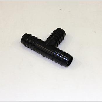 TEE, 1" BARBED PLASTIC HOSE DARK GRAY PVC