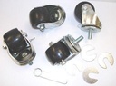 CASTOR 2-1/2" SET/4 1/2" STEM SILVER 2)LOCKING/2)NON LOCKING