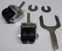 CASTOR KIT 2" DUAL WHEEL 1/2" STEM SET/4