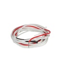 HEATER WIRE GL BRAID 155" 115V 1.7W/FT W/18" RED/WHITE LEADS