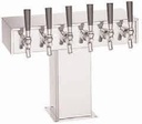 Perlick 6 Faucet Glycol T-Tower Polished Chrome W/630 Faucets